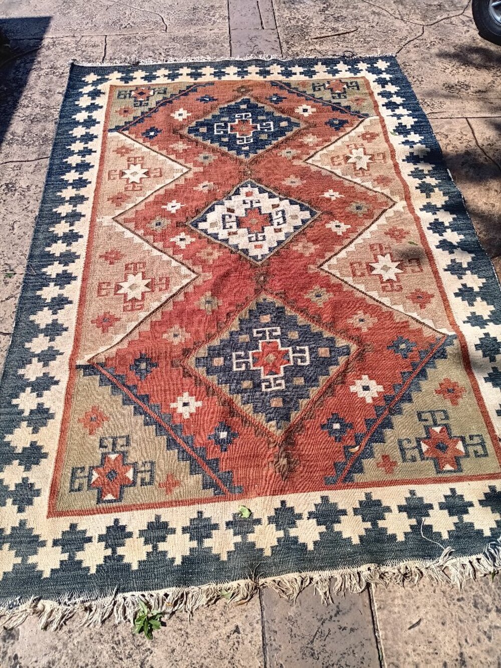 Vintage AMERICAN iNDIAN rUG,,8X5'